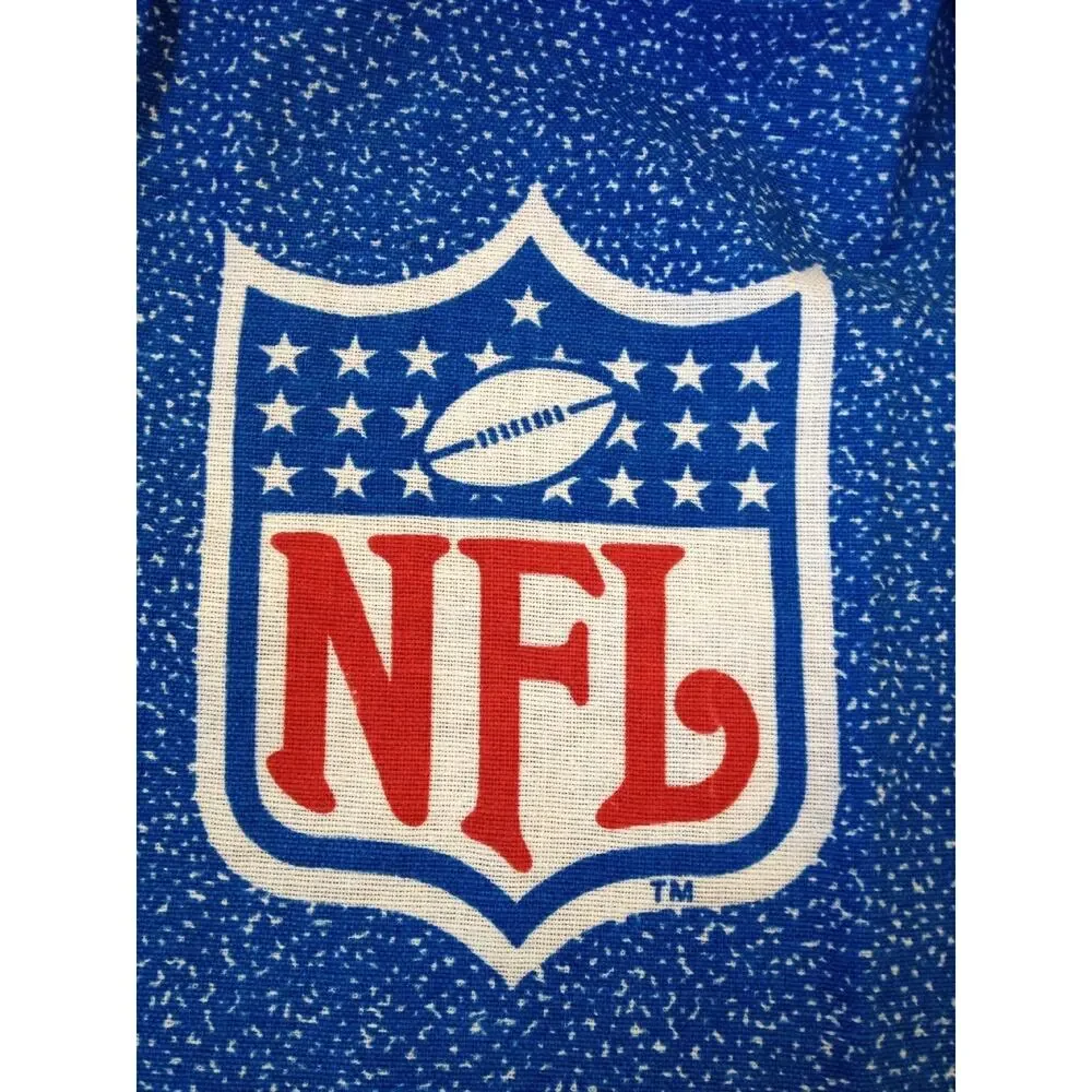 Pair Vtg NFL Football USA Made JC Penney Curtains Fabric Curtain Panels 23x52